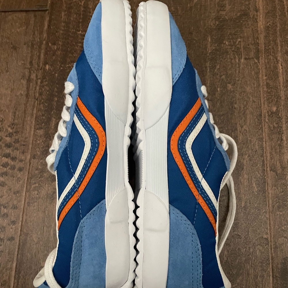 Tory Sport Chevron Stripe Leather, Suede, Canvas Tennis Shoe. Size 8.   New. - Picture 2 of 5
